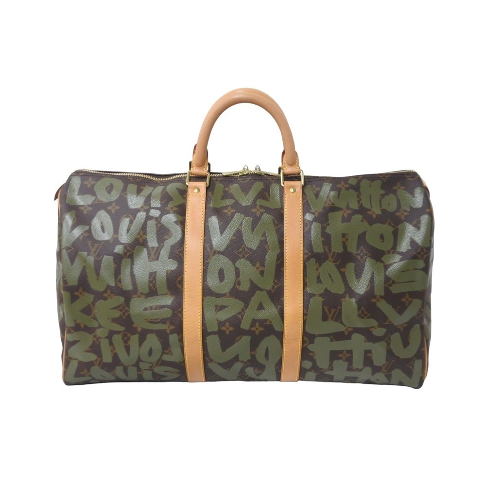 Louis Vuitton Brown Monogram Graffiti Khaki Keepall